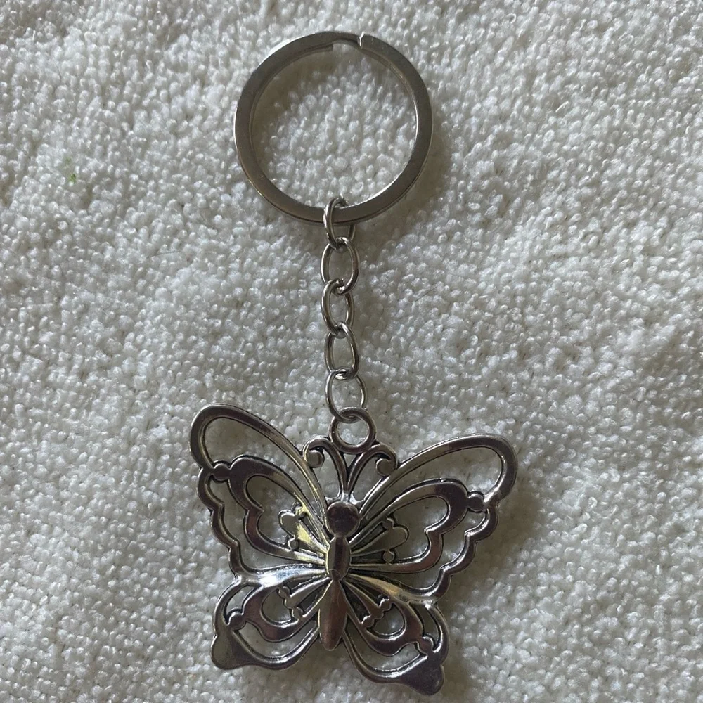 Silver Butterfly Keyring - Women Accessories